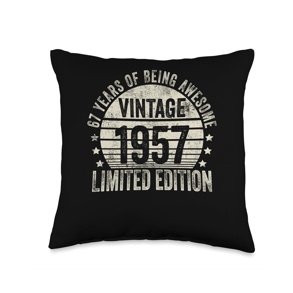 9649 Retro 67th Birthday Gifts Throw Pillow